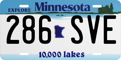 MN license plate 286SVE
