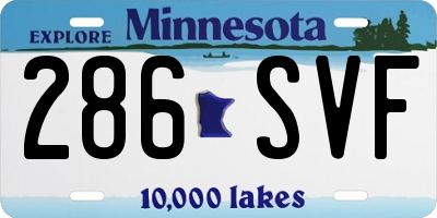 MN license plate 286SVF