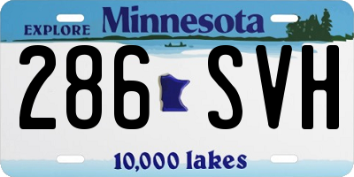 MN license plate 286SVH