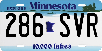MN license plate 286SVR