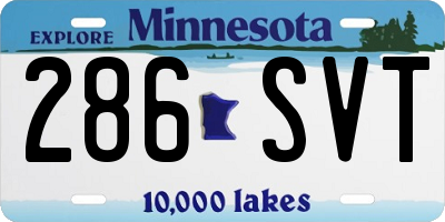 MN license plate 286SVT