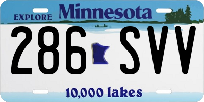 MN license plate 286SVV