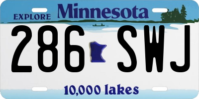 MN license plate 286SWJ