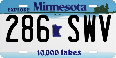 MN license plate 286SWV
