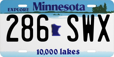 MN license plate 286SWX