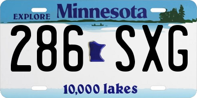 MN license plate 286SXG