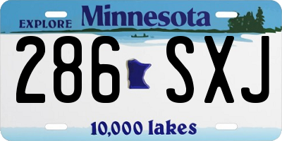 MN license plate 286SXJ