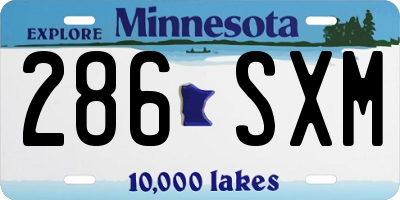 MN license plate 286SXM