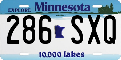 MN license plate 286SXQ