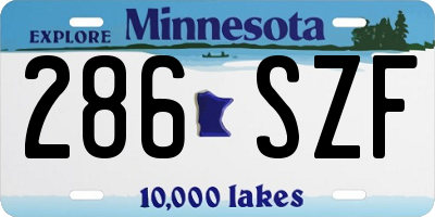 MN license plate 286SZF