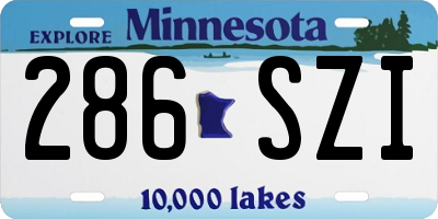 MN license plate 286SZI