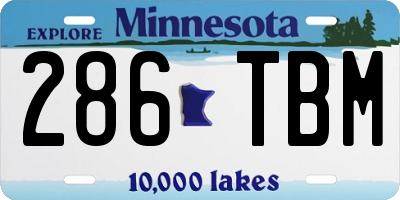 MN license plate 286TBM