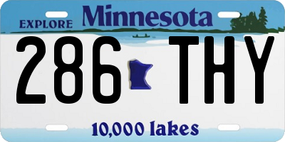 MN license plate 286THY