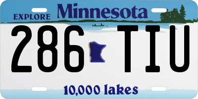 MN license plate 286TIU