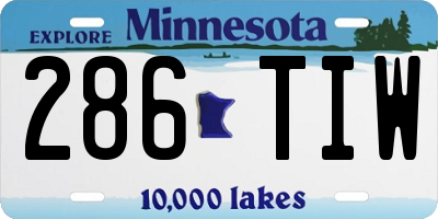 MN license plate 286TIW