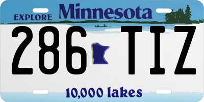 MN license plate 286TIZ