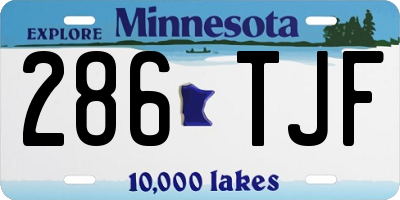 MN license plate 286TJF