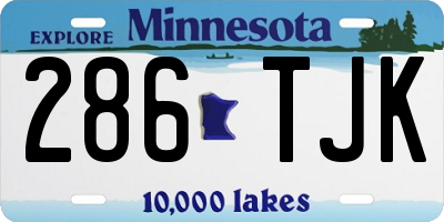 MN license plate 286TJK
