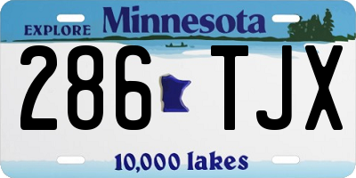 MN license plate 286TJX