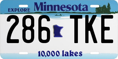 MN license plate 286TKE
