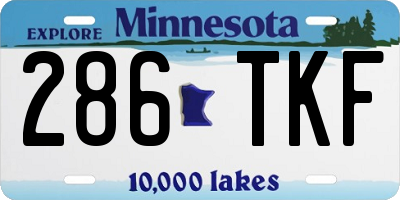 MN license plate 286TKF