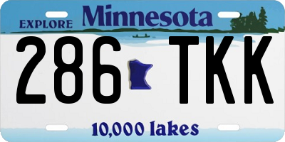 MN license plate 286TKK