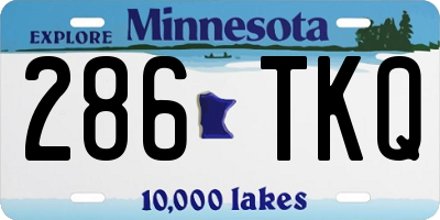 MN license plate 286TKQ