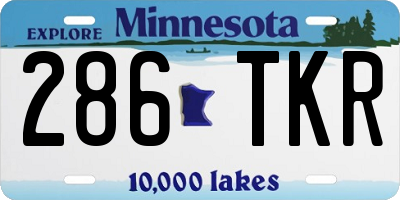 MN license plate 286TKR