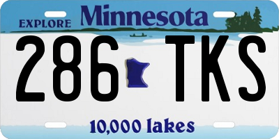 MN license plate 286TKS