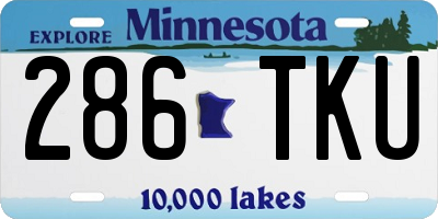 MN license plate 286TKU