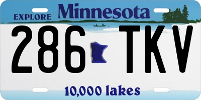 MN license plate 286TKV