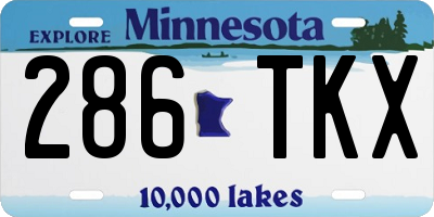 MN license plate 286TKX