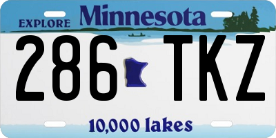 MN license plate 286TKZ