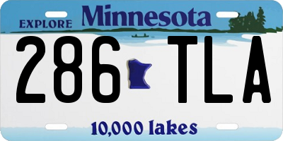 MN license plate 286TLA