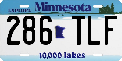 MN license plate 286TLF