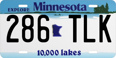 MN license plate 286TLK