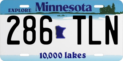 MN license plate 286TLN