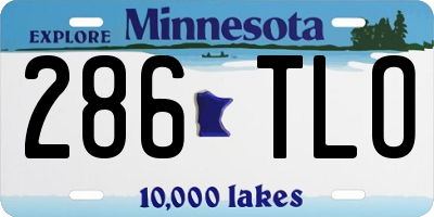 MN license plate 286TLO