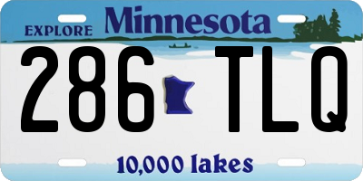 MN license plate 286TLQ