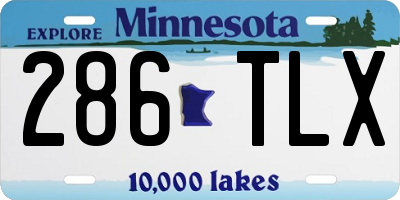 MN license plate 286TLX