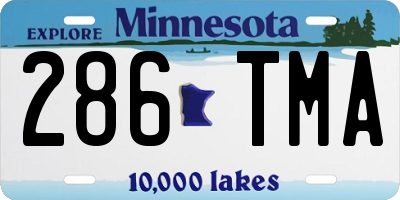 MN license plate 286TMA