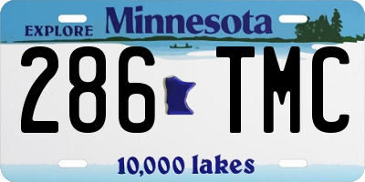 MN license plate 286TMC