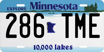 MN license plate 286TME