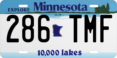 MN license plate 286TMF