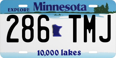 MN license plate 286TMJ