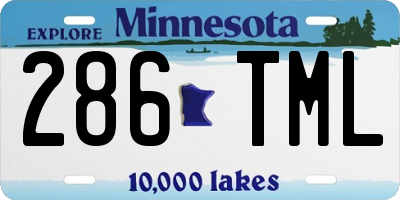 MN license plate 286TML