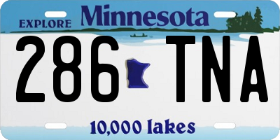 MN license plate 286TNA