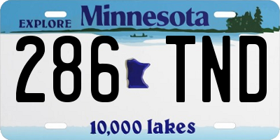 MN license plate 286TND