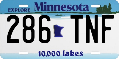 MN license plate 286TNF