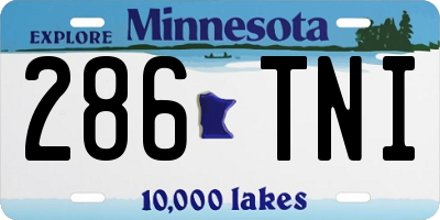 MN license plate 286TNI